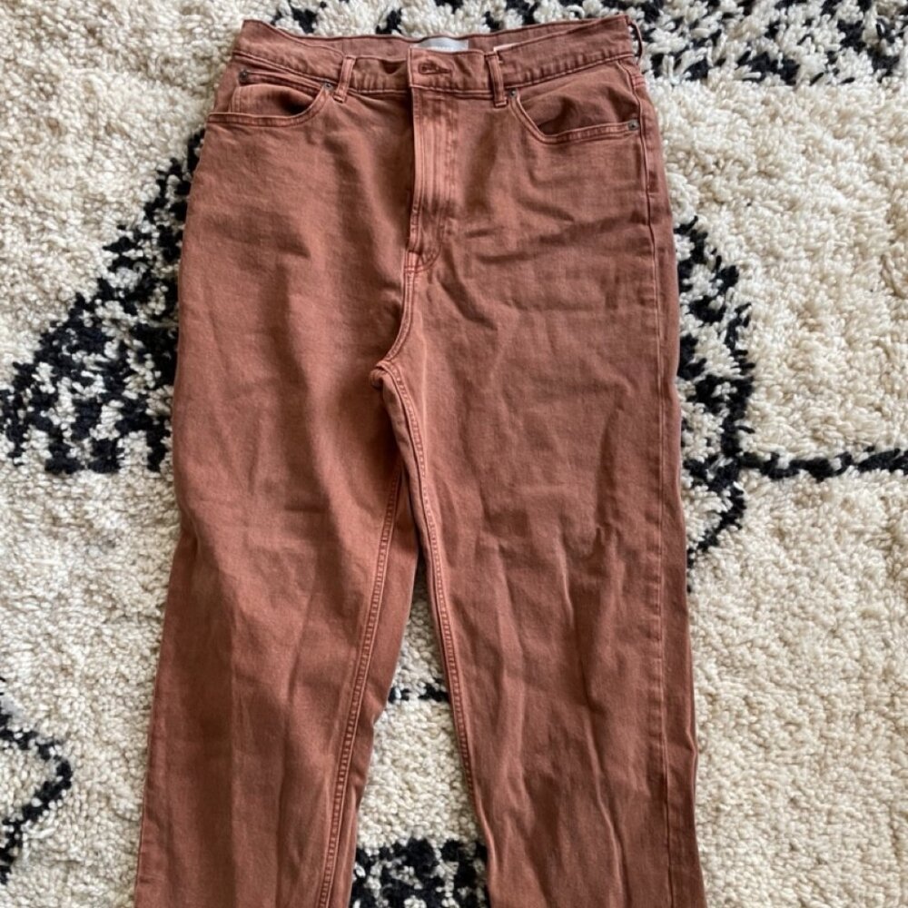 Everlane way high denim jean, brown, size 31 regular